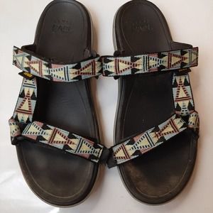 Teva Aztec Print Double Strap Slides